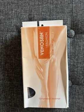 Venosan Ccl. 1 20-30 mm Hg Compression Stockings Knee High Large Black Womens